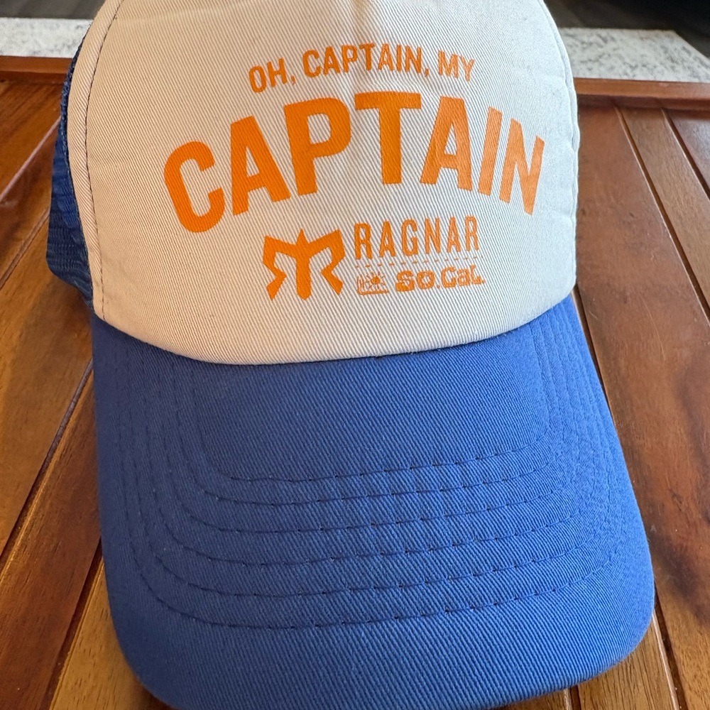 Oh Captain My Captain Ragnar So Cal Vintage 80s 90s Trucker Mesh Hat Adjustable